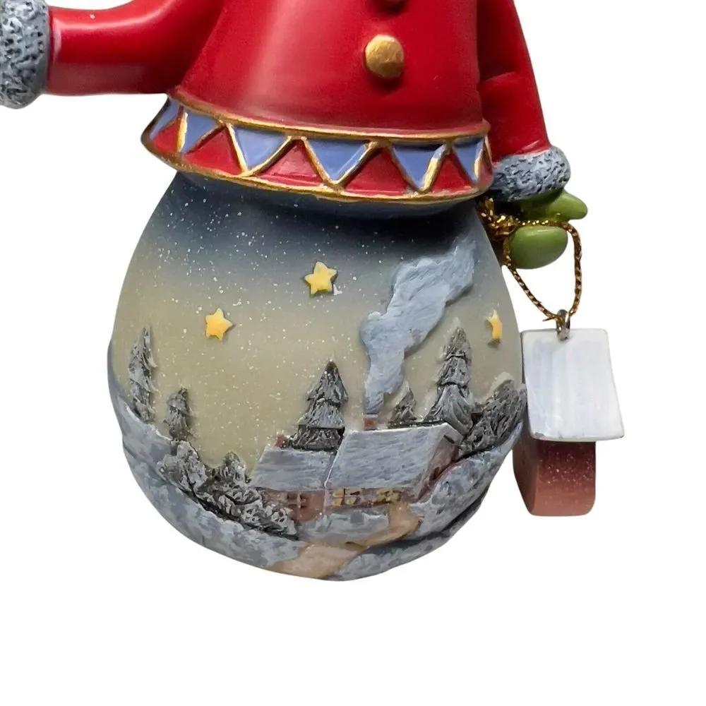 Mrs. Snowman Figurine Christmas Tree and Birdhouse Frosty 3D Detailed Base 5